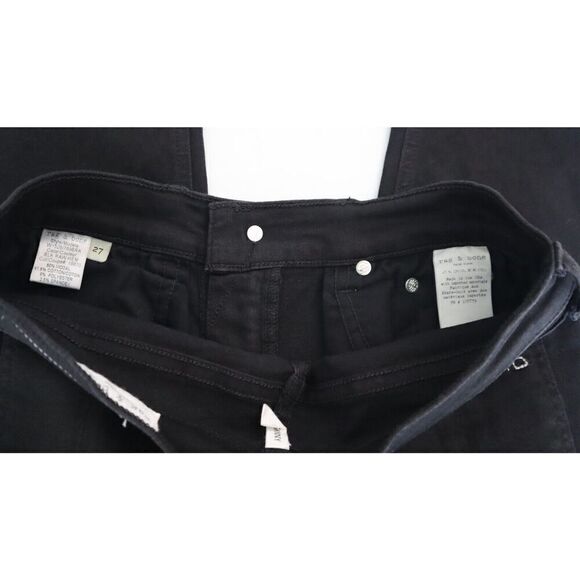 Rag & Bone Women's Sz 27 Black Raw Hem Mid-Rise Ankle Skinny Denim Jeans - Picture 3 of 11